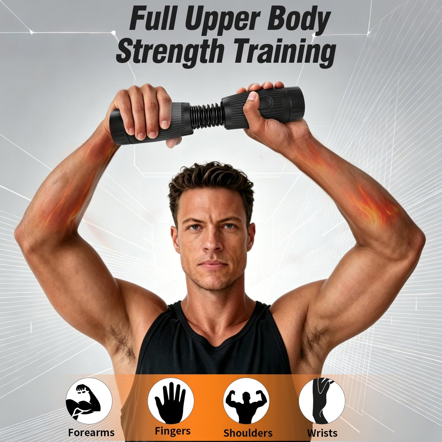 Lerpio Forearm & Wrist Trainer, Adjustable Resistance Grip Strength with Interchangeable Springs Design, Beginner to Advanced Portable Arm Workout Equipment for Home, Gym, Office (Black)