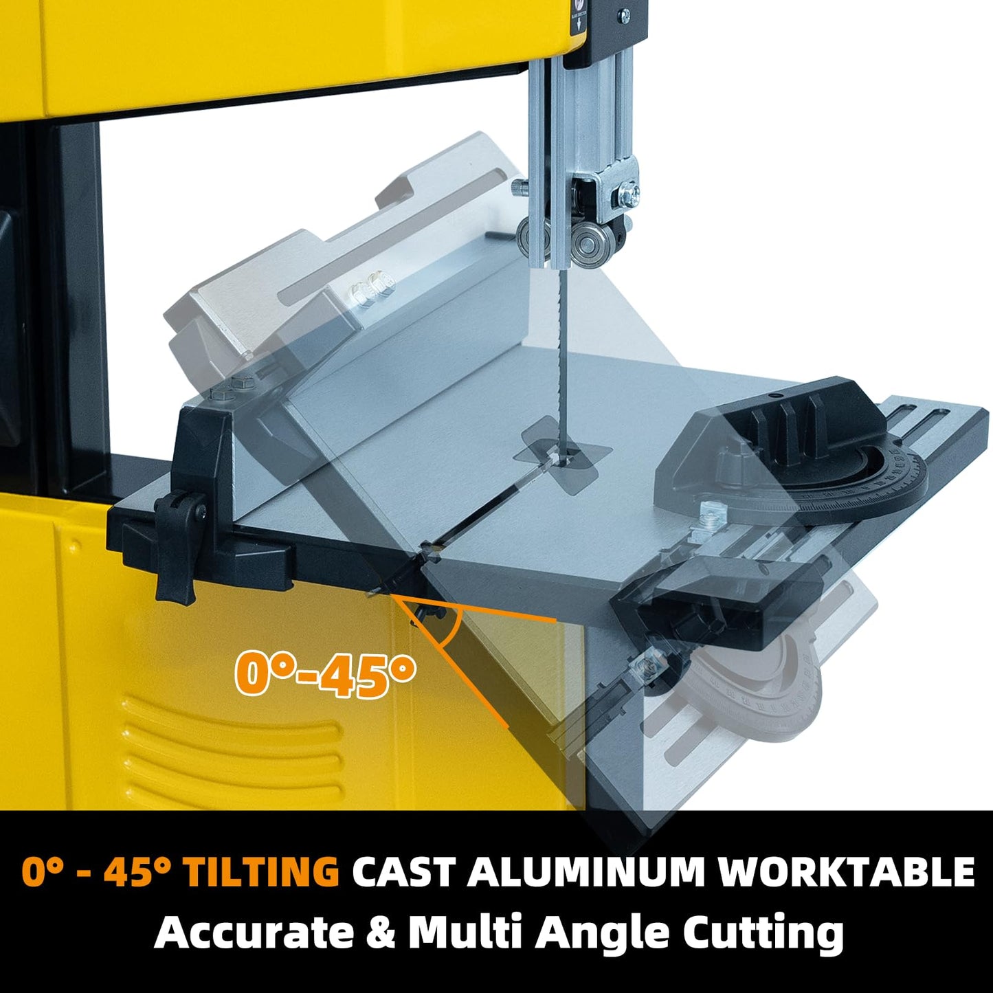 Woodskil 10 Inch Dual Speed Band Saw with Stand, 4.3A 2360/3000 FPM Benchtop Bandsaw with Quick Tension System & Quick Tool-Free Doors for Hard & Soft Woodworking, DIY