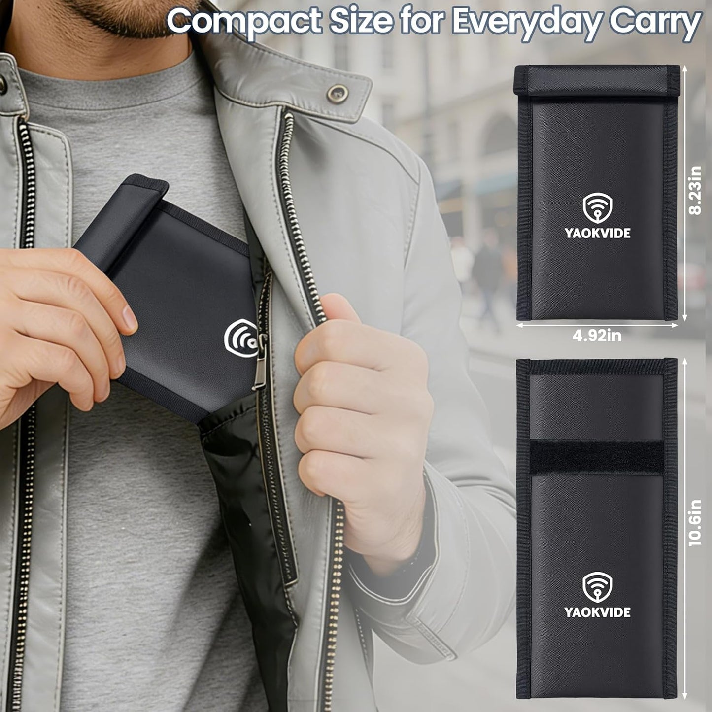[5G/WiFi/Bluetooth/GPS], Faraday Bags for Phones & Car Keys Anti Theft Signal Blocker Prevents Keyless Entry Hacking