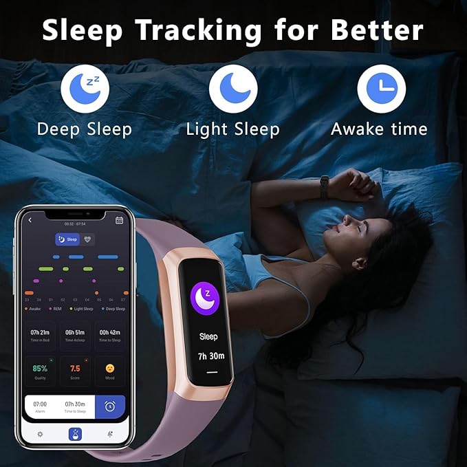 Fitness Tracker with Heart Rate/Blood Oxygen/Sleep Monitor, 20+ Sports Modes Smart Watches for Women/Men, Activity & Step Tracker Smart Watch for Android/iOS Phones (Bordeaux)