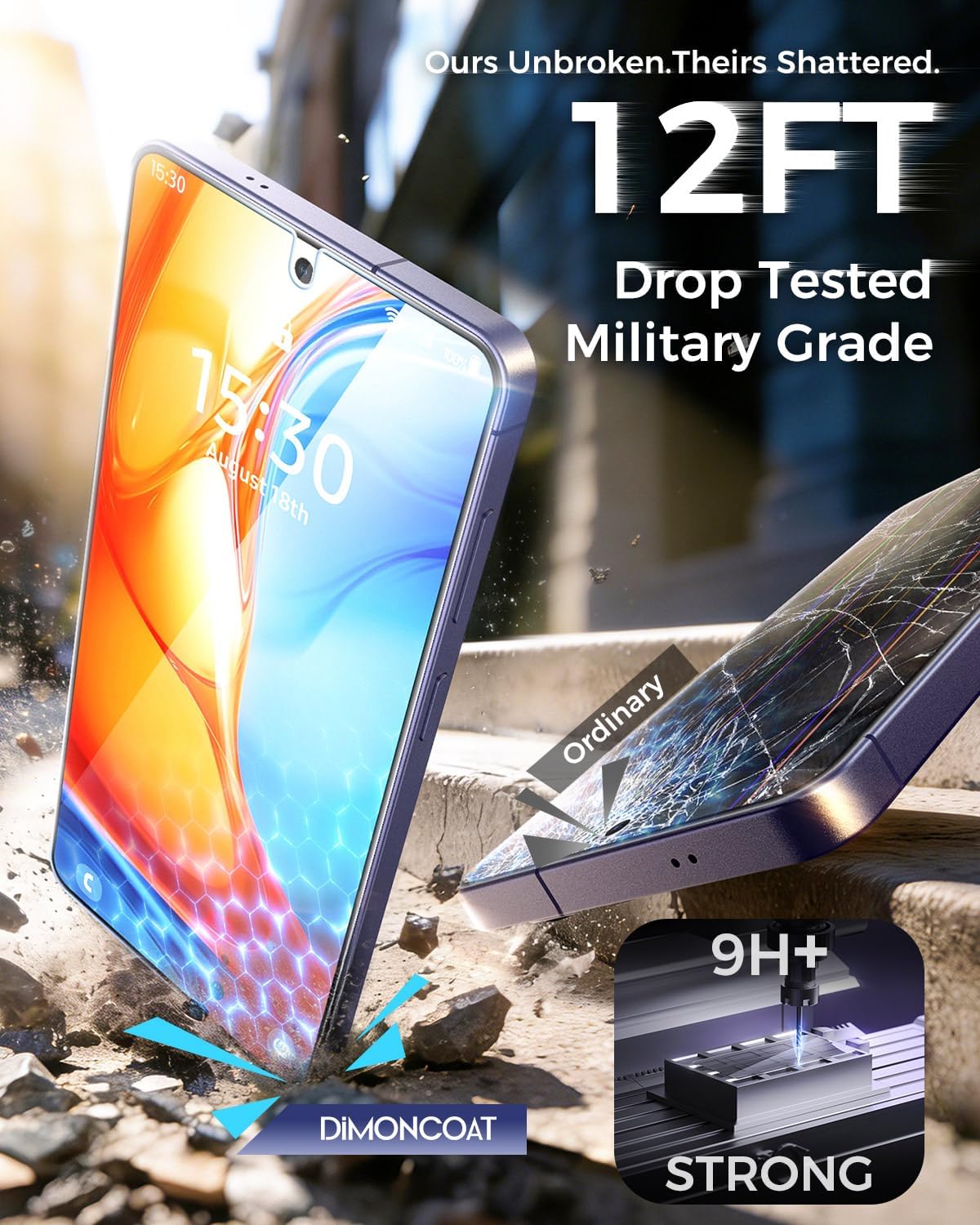 2+2 Pack S26 6.9'' 9H+ [12 DIMONCOAT for Samsung Galaxy Ultra Screen Protector with Camera Lens Protector, [TOP HD