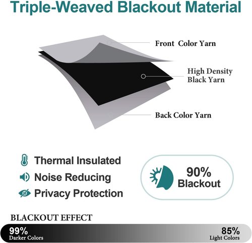 ChrisDowa Blackout Curtains - Extra Wide Thermal Insulated Room Darkening Panels | Light Grey, 70 x 63 Inch