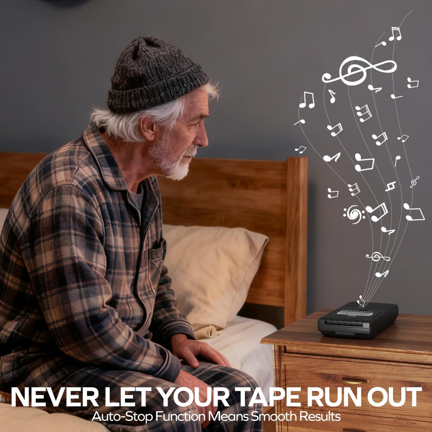 Coby Cassette Portable Player & Recorder Retro Audio Tape Recorder with Built-In Microphone, Speaker & Headphone Jack