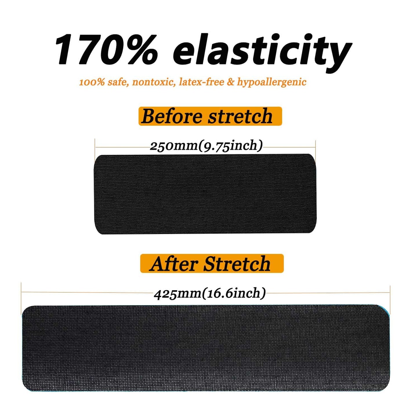 Kinesiology Tape Pro Precut 20 Strips Athletic Sports Waterproof Breathable Latex Free Tape for Ankle Wrists Knee Elastic Running Tennis Swimming Football Sports Activities Tapes (Black)
