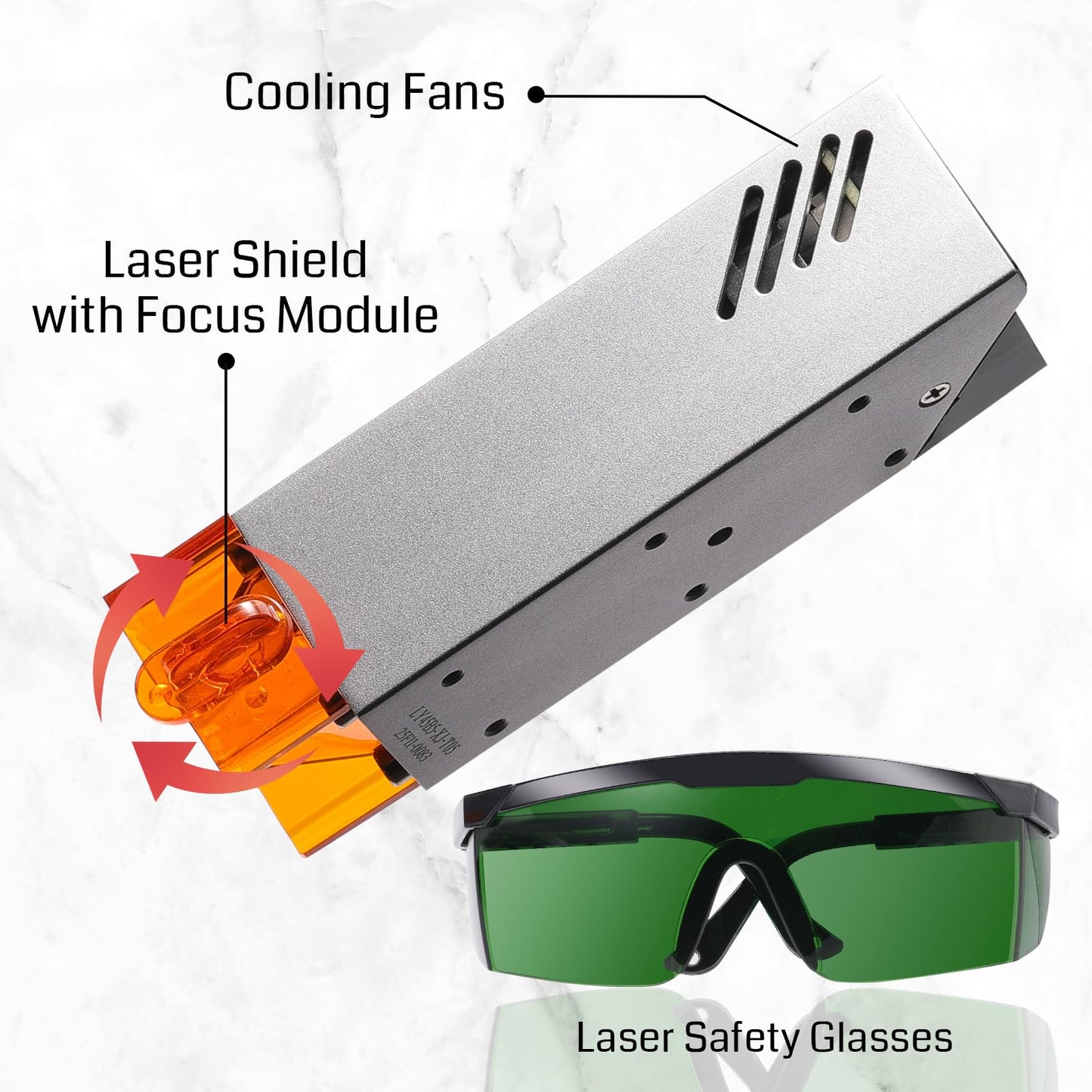 Genmitsu CNC Router Machine 4040-PRO + CFL55-33 5000mW Optical Power Laser Module, for Metal Acrylic Cutting Milling, GRBL Control, Lead Screw Driven, 3 Axis Engraving