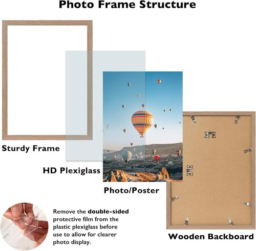 JCJMY 15x19 Picture Frame - Rustic Brown Wall Gallery Frame for Horizontal & Vertical Photos