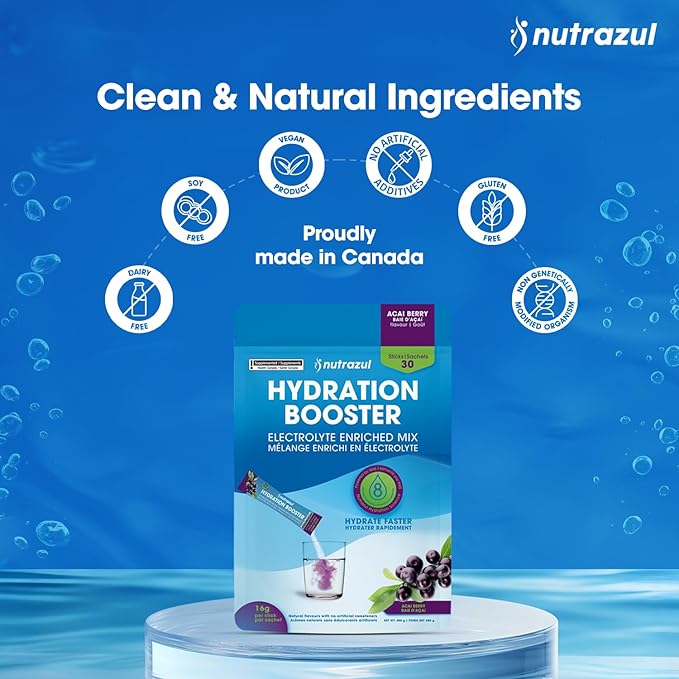 nutrazul Hydration Booster | Supports Rapid Hydration | Electrolyte Enriched Mix | No Artificial Sweeteners | Passion Fruit Flavour| Vegan, Gluten-Free, Non-GMO | 90 Sticks