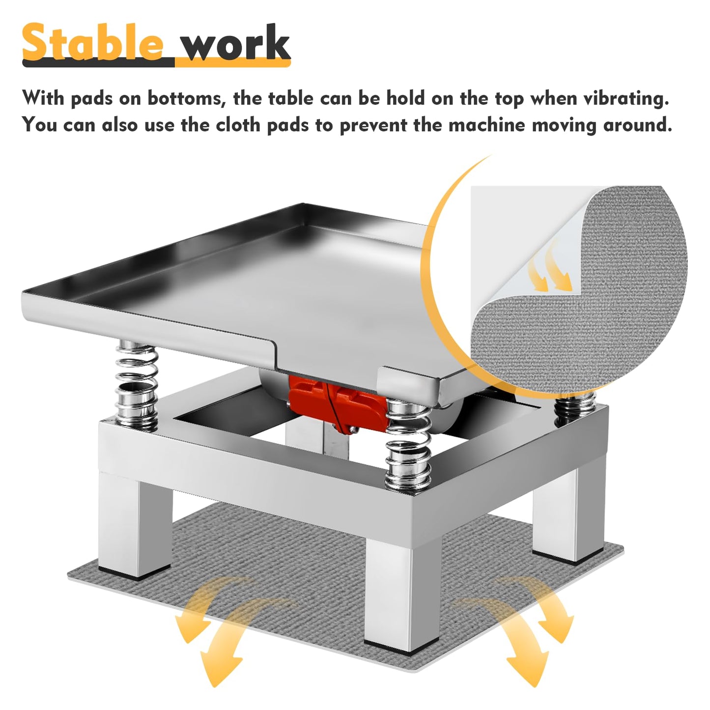 Epidioxi Concrete Vibration Table Vibrating Test Bench Model Plaster Oscillator Stainless Steel Vibrating Table for Concrete, Molds, Resin 110V (13.8x13.8 inches)