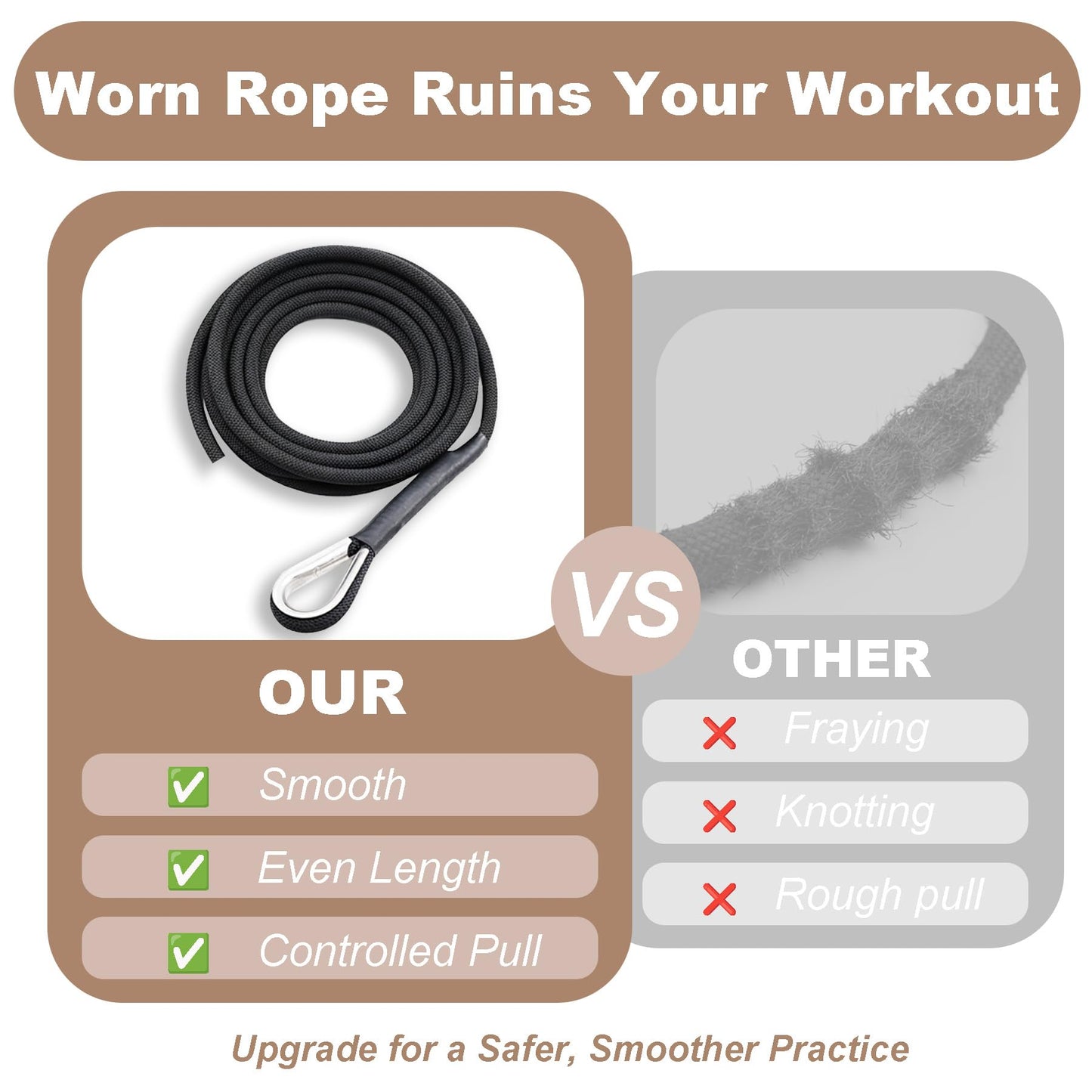 Lights Mountain Pilates Reformer Replacement Ropes (2 Pack), 110” Extra Long 8mm Nylon Rope with Metal Grommet, Heavy Duty Low-Noise Pulley Rope for Reformer, Tower & Cadillac-Style Equipment (without hook)