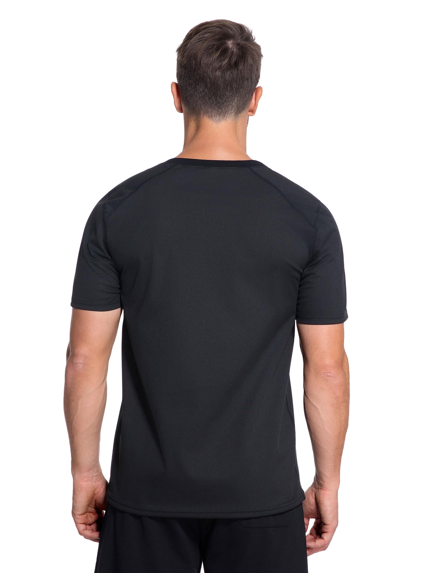 Men's Ribbed Sauna Shirt Short Sleeve Compression Waist Trainer Sweat Top Sauna Suit for Men Workout
