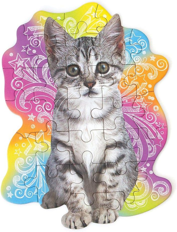Playhouse | 25-Piece Die-Cut Mini Puzzle for Kids - Fun Tabby Kitten Design