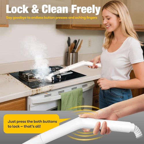 Newbealer Handheld Steamer - Multi-Purpose Steam Cleaner with 12-Piece Accessory Kit | Stainless Steel Boiler, Max 5 Bar Pressure