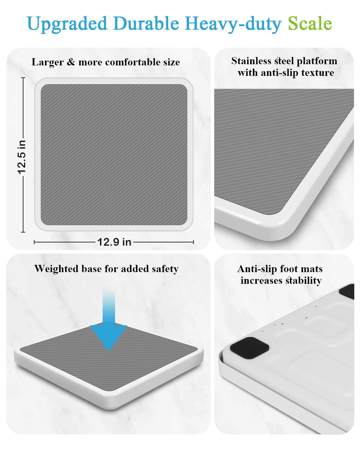 Medical Scale for Body Weight with Digital Display, 660 lb Limit, High Accuracy Medical Grade Floor Scale, Heavy Duty, kg/oz/lb Settings, AC Adapter & Battery Included, Portable Home & Physician Scale