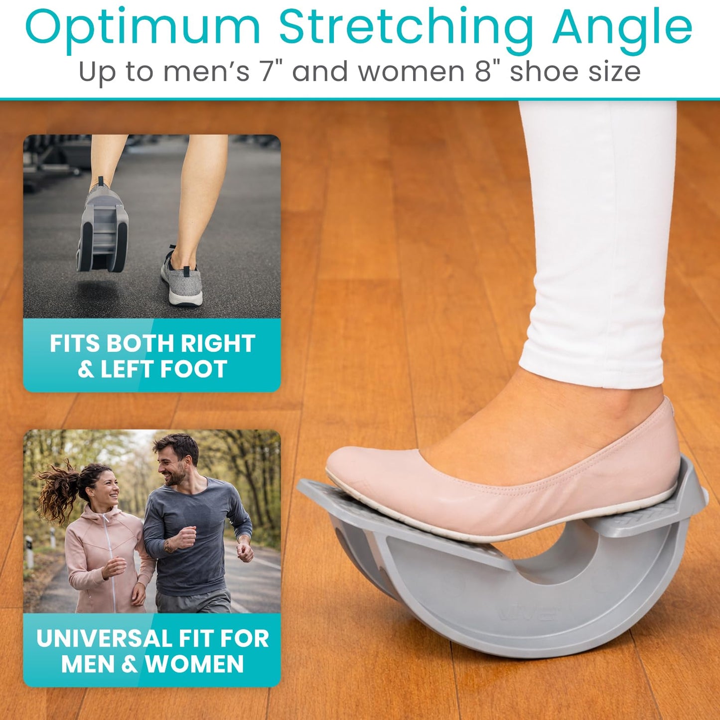 Vive Foot Rocker - Calf Stretcher for Achilles Tendinitis, Heel, Feet, Shin Splint, Plantar Fasciitis Pain Relief - Stretches Strained Leg Muscle - Ankle Wedge Stretch Improves Flexibility (Small)