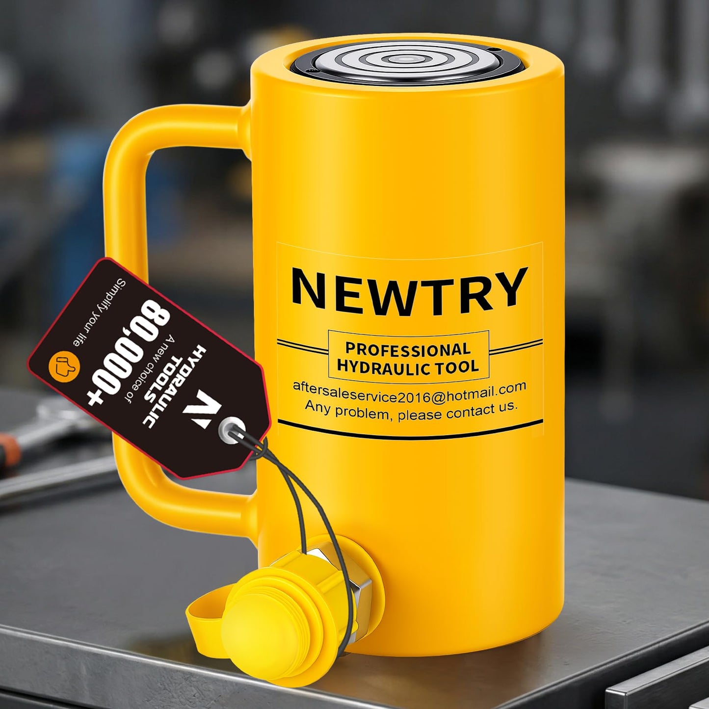 NEWTRY 20 ton Hydraulic Cylinder Long Jack 4” Stroke Porta Power Ram Jack Lifting Cylinder Retract Automatically for Shipbuilding Bridge Construction