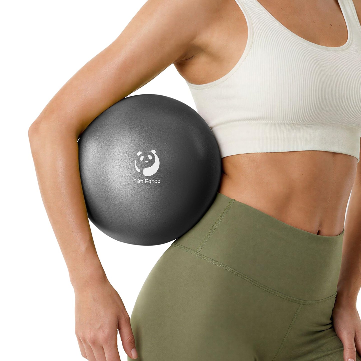 Slim Panda Pilates Ball, 9 Inch Small Exercise Ball, Anti Burst Mini Yoga Ball for Stability, Workout, Barre, Core Strength, Physical Therapy, Balance, Stretching