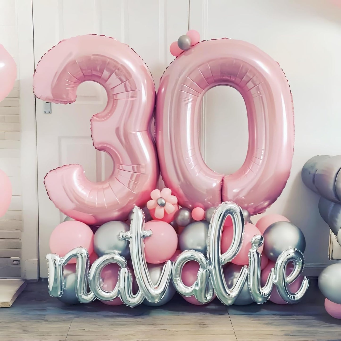 Pastel Pink 40" Balloon Number 0 by [Brand Name] - Large Foil Number Balloons 0-9 for Celebrations