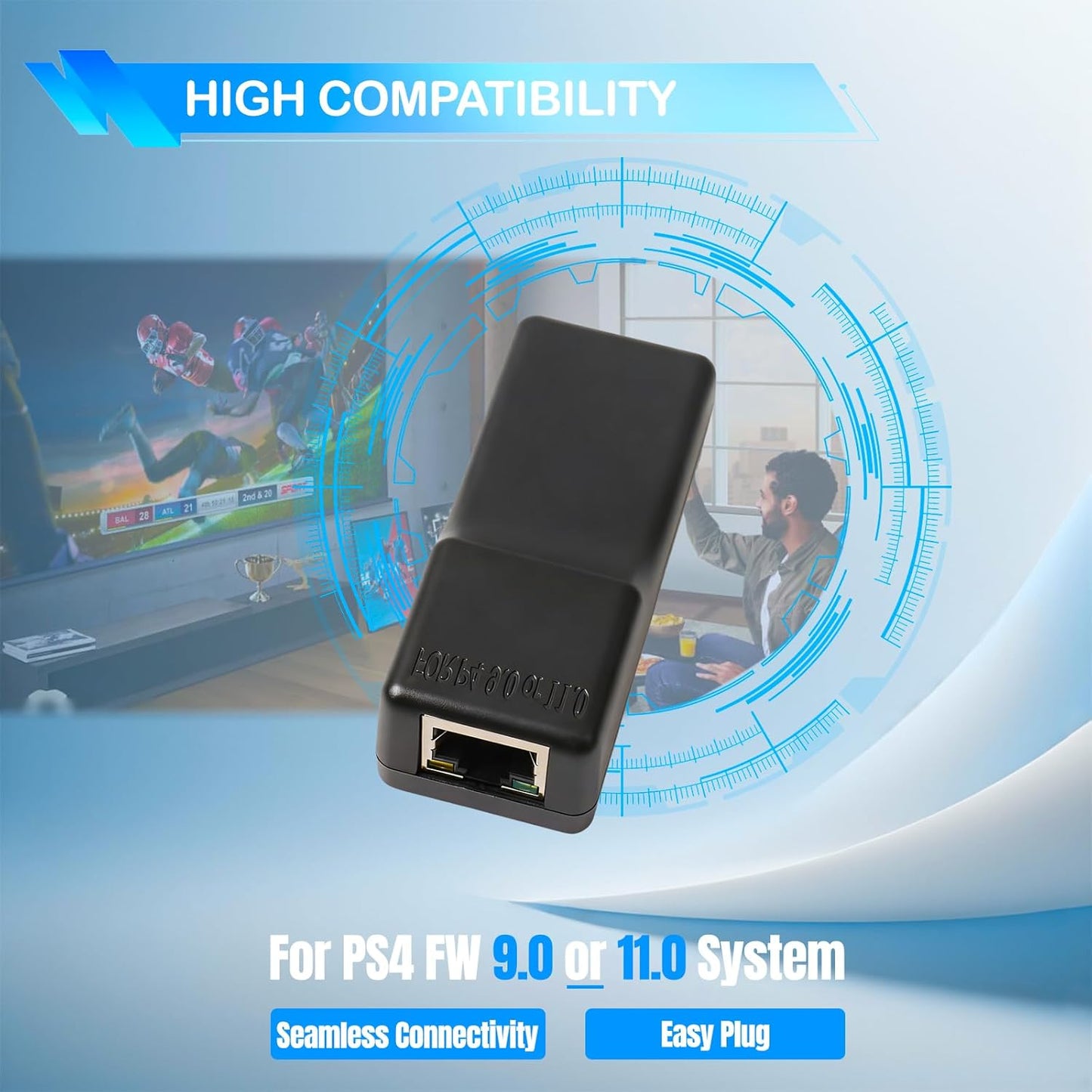 Zunate 9.0 11.0 JB Tool USB Adapter for FW or System, One Key PPPwn Dongle with Ethernet Type C Cable, One Key JB Tool
