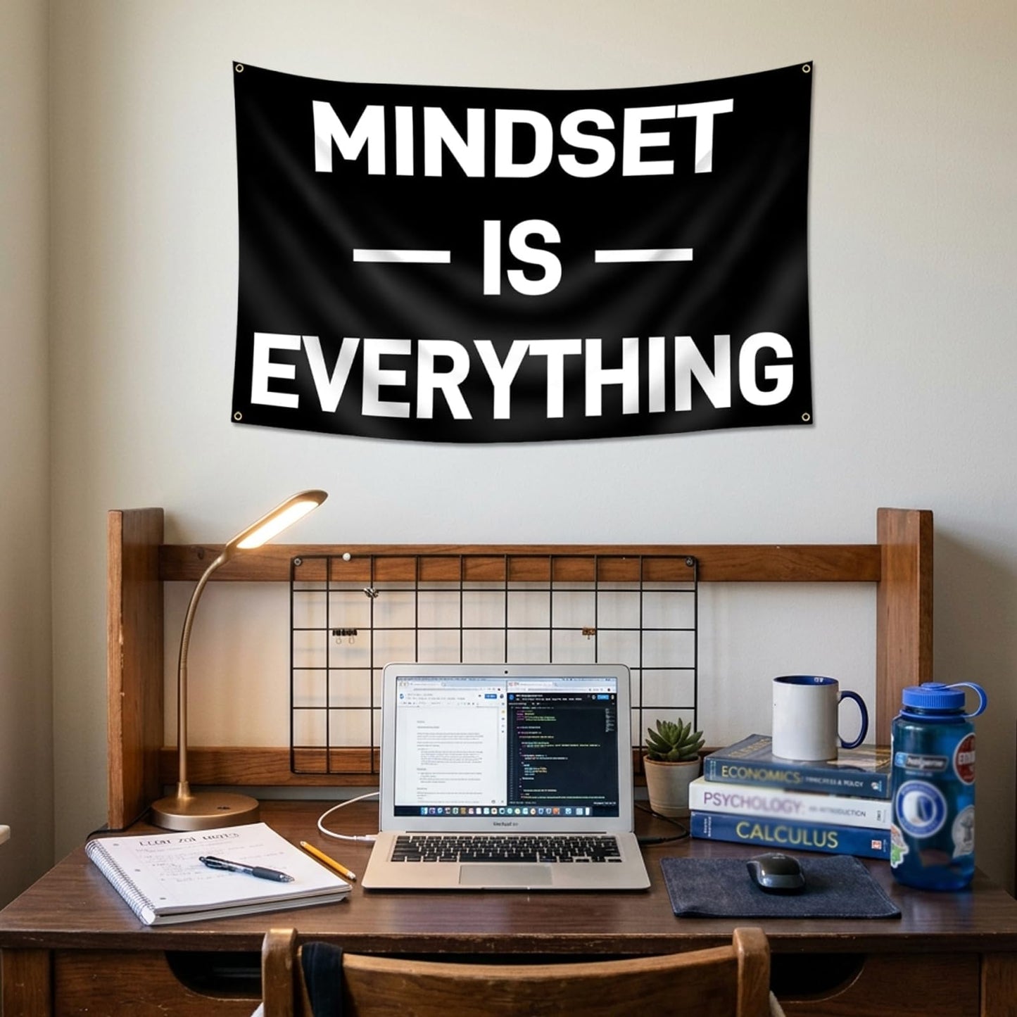 Mindset is Everything Flag 3x5 Feet Motivational Fitness Inspirational Flag For Home Gym Wall Decor College Dorm Room Bedroom Office Sign