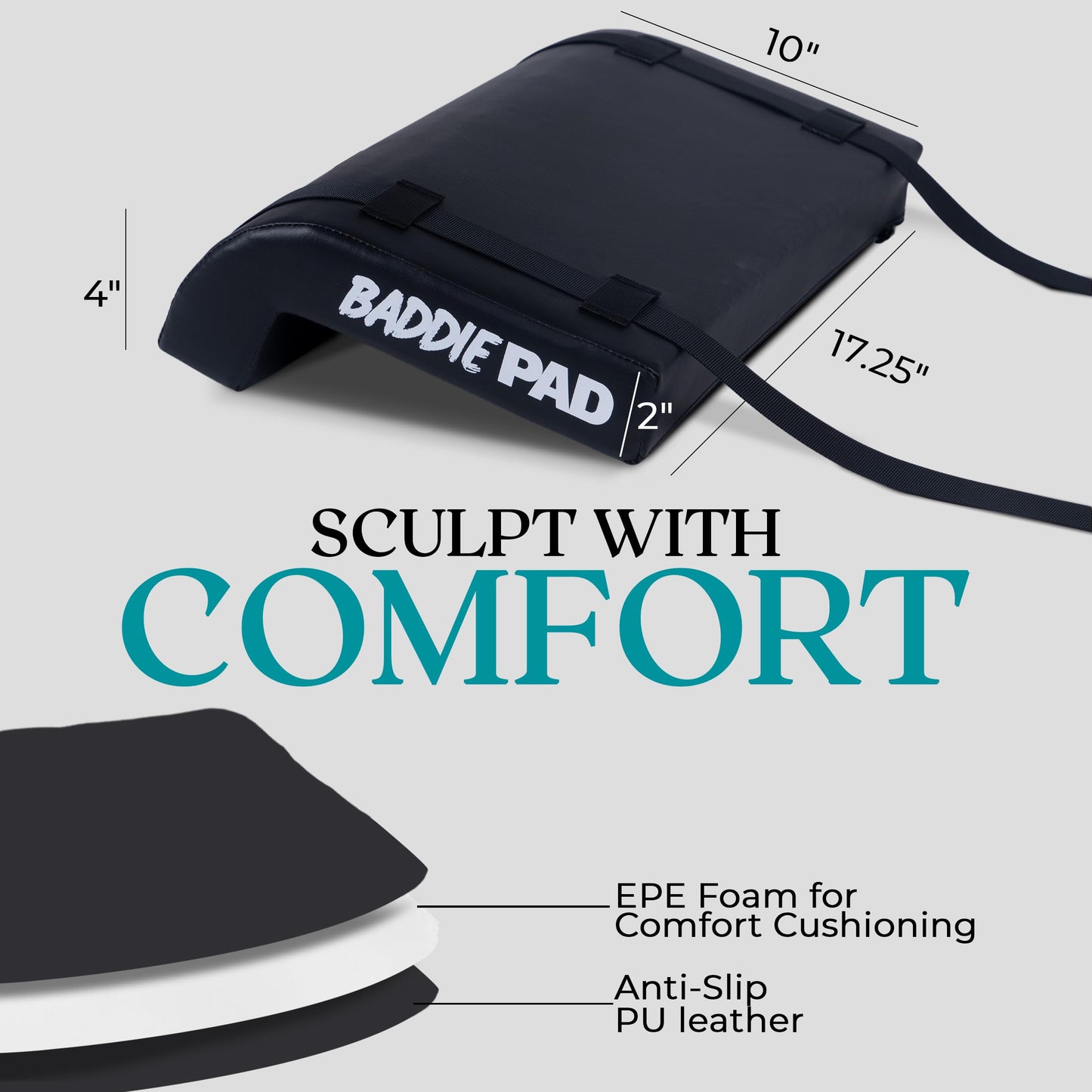 Baddiepad Hip Thrust Bench Pad for Back Shoulder Neck Support - Gym Equipment Barbell Pad Foam Pad for Weight Lifting Hip Thrusts Bench Cushion Gym Equipment - Gym Accessories Padding - Baddie Pad