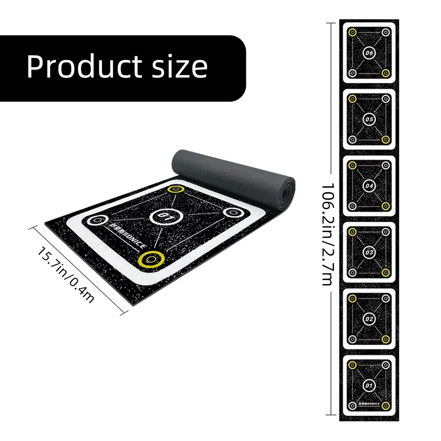 GYHPD Rubber Agility Ladder 8.8 Ft Non-Slip Speed Agility Training Ladder Pad for Soccer Football Footwork, Workout Ladder for Soccer Football Tennis Boxing Training, Agility Training Equipment
