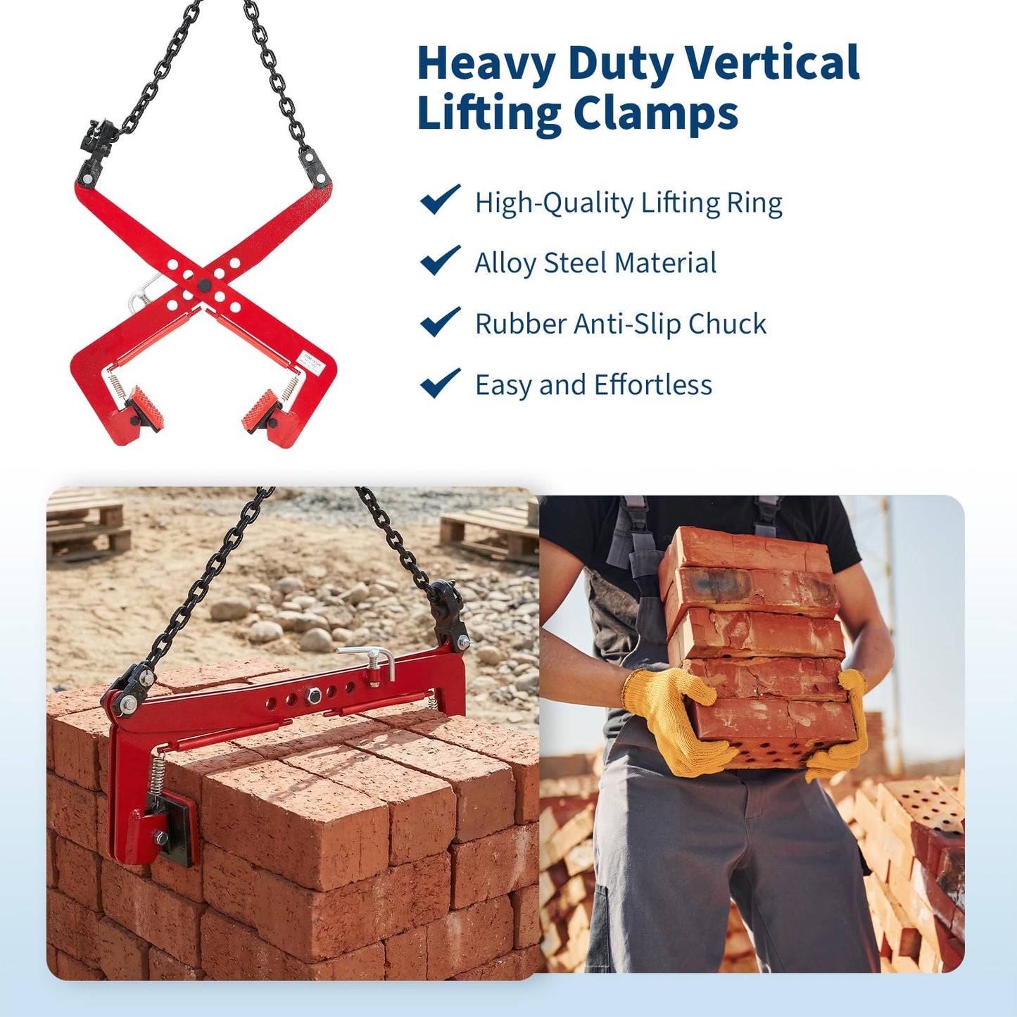 Stone Lifting Clamp 716LBS,Heavy Duty Granite Slab Lifter,30-51cm Adjustable Opening, Non-Slip Vertical Stone Clamp for Concrete Block Marble Slab Lifting Transportin