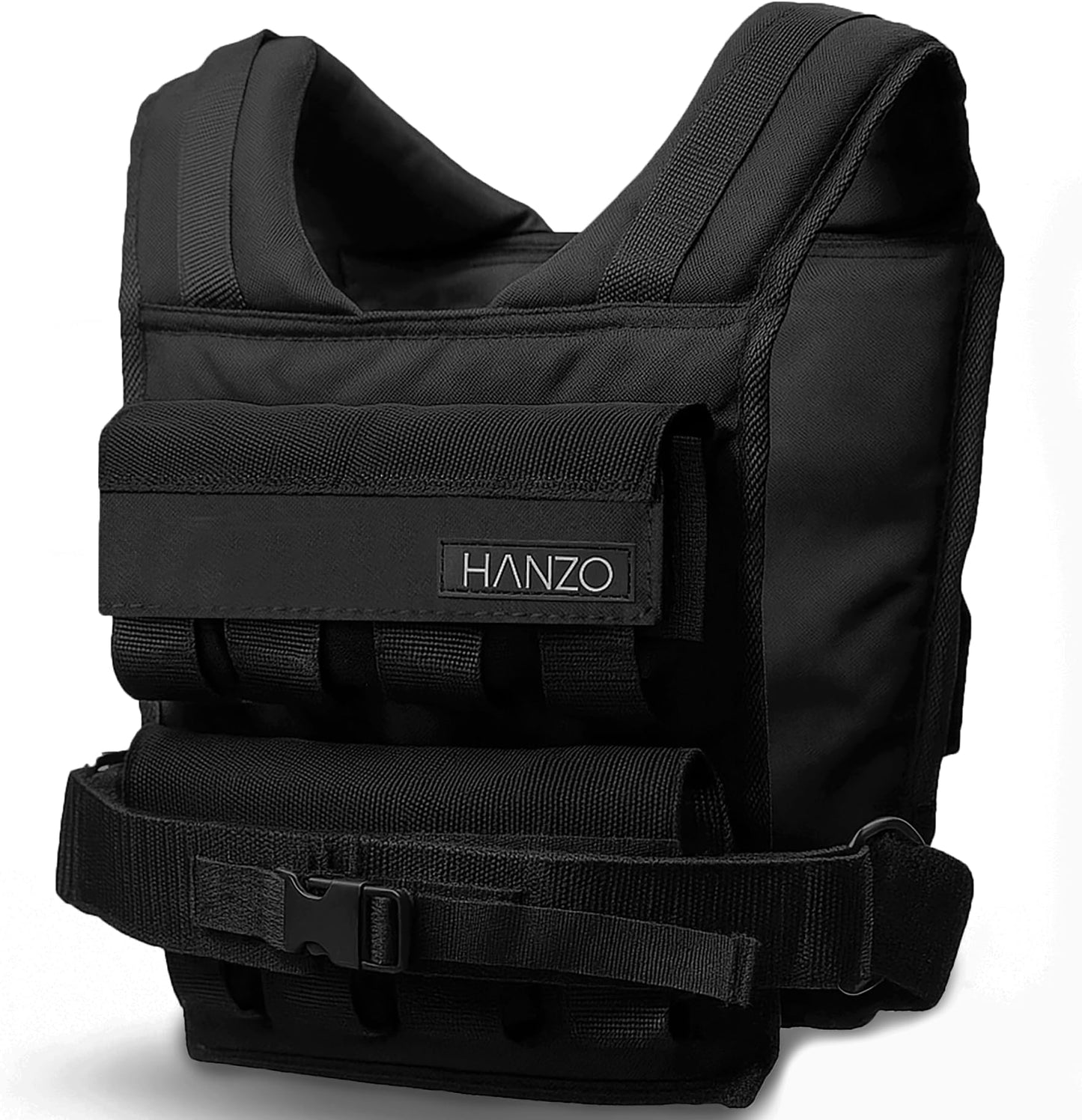 HANZO Weighted Vest for Men & Women 25lbs | 35lbs | 45lbs | 65lbs | Weight Vest With Removable Iron Weights, Adjustable Heavy Duty Weighted Workout Vest for Calisthenics & Fitness Training