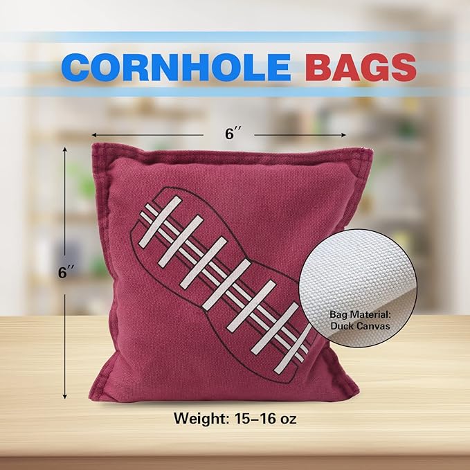 GSE Games & Sports Expert Set of 8 Premium Weather Resistant Cornhole Bags. Regulation Size and Weight Bean Bags for Cornhole Toss Games (Several Styles Available)