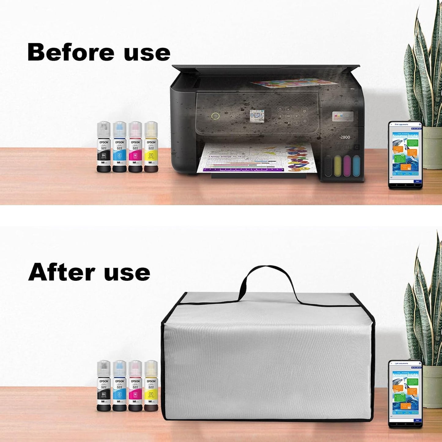 ET-2800/ET-2400/for HL-L2460DW/HL-L2405W Printer Dust Cover Tablet Copier Cover Waterproof Anti-Static Mobile Phone
