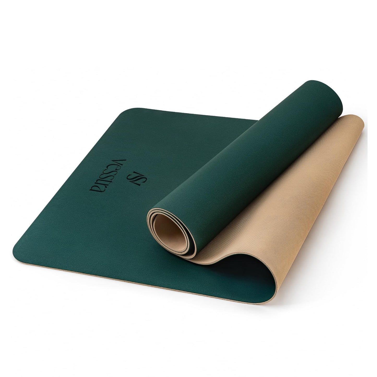 Vesstra Premium Yoga Mat – Sweat-Activated Non-Slip PU Grip I Natural Rubber Base I 4mm for Yoga, Pilates & Workouts