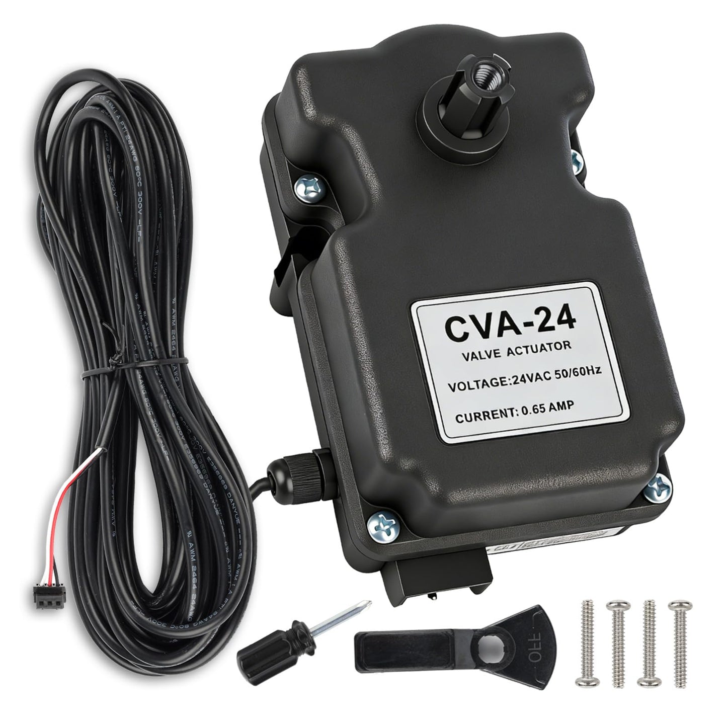 Lanluan 24V Motorized Pool Valve Actuator, 24-Foot Cable, Upgraded PPS Heat Resistant, 3-Wire 180° Rotation 3-Port, Replacement for 263045 CVA-24T in 24VAC Automated Pool Systems
