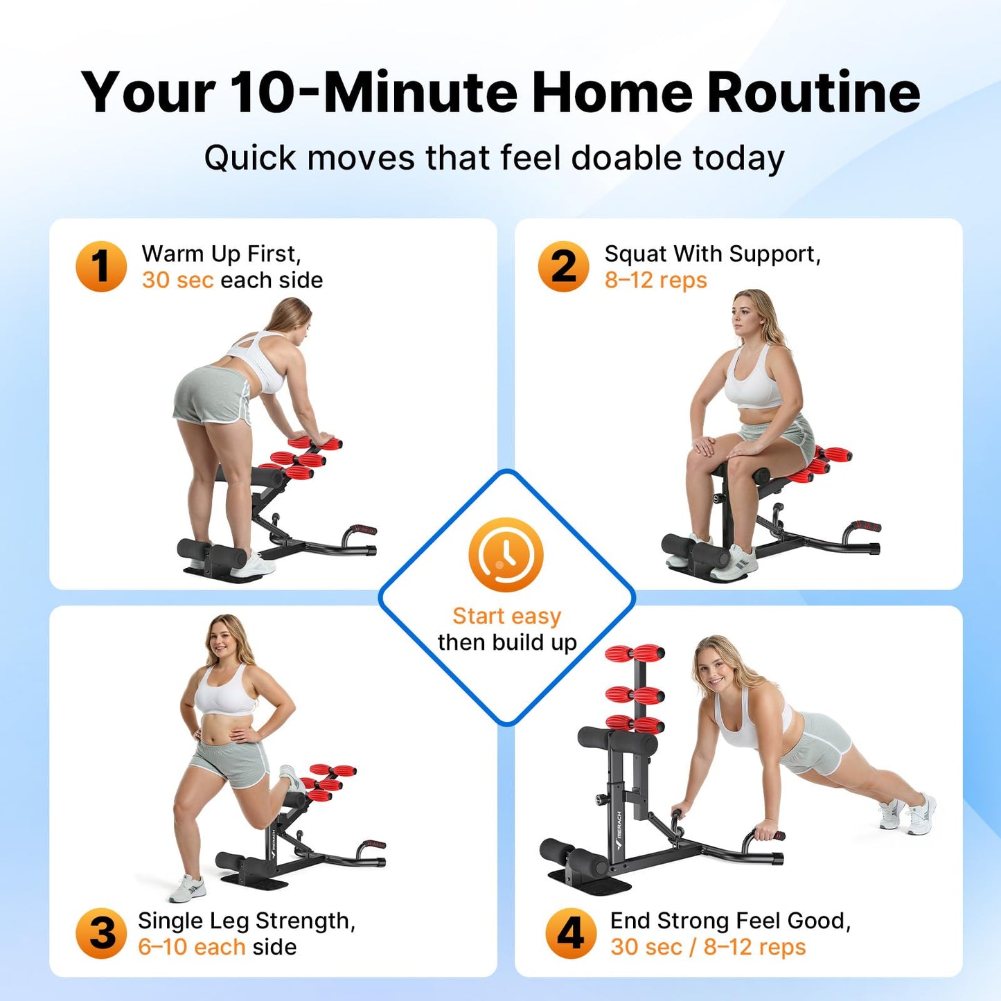 MERACH Upgrade Deep Squat Machine for Overweight, Dual Spring Assist& 350LB Weight Capacity, Glute Trainer Machine, Easy Setup & Leg Home Workout Machine