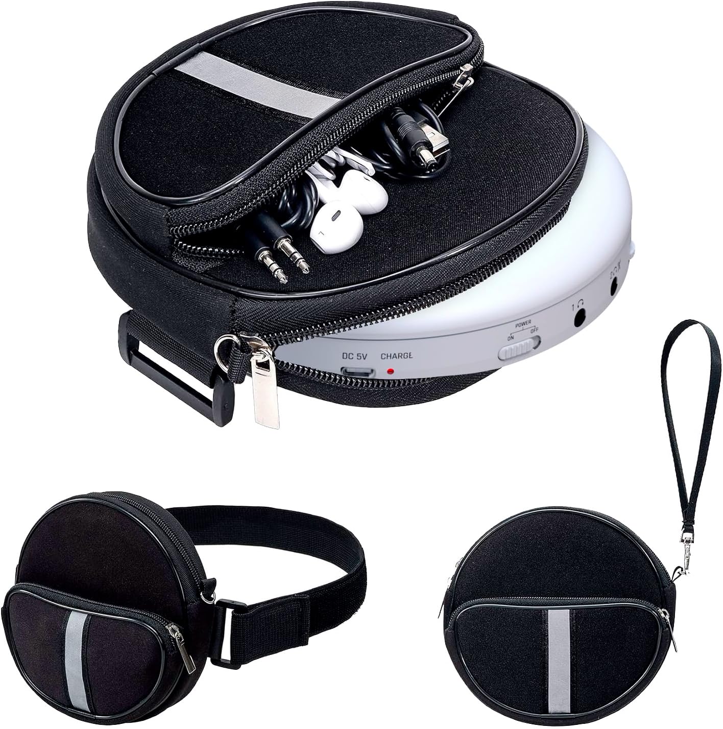 KLIM 3 Portable CD Player Case, Waterproof Portable CD Player Carrying Case, Adjustable Strap, Suitcase