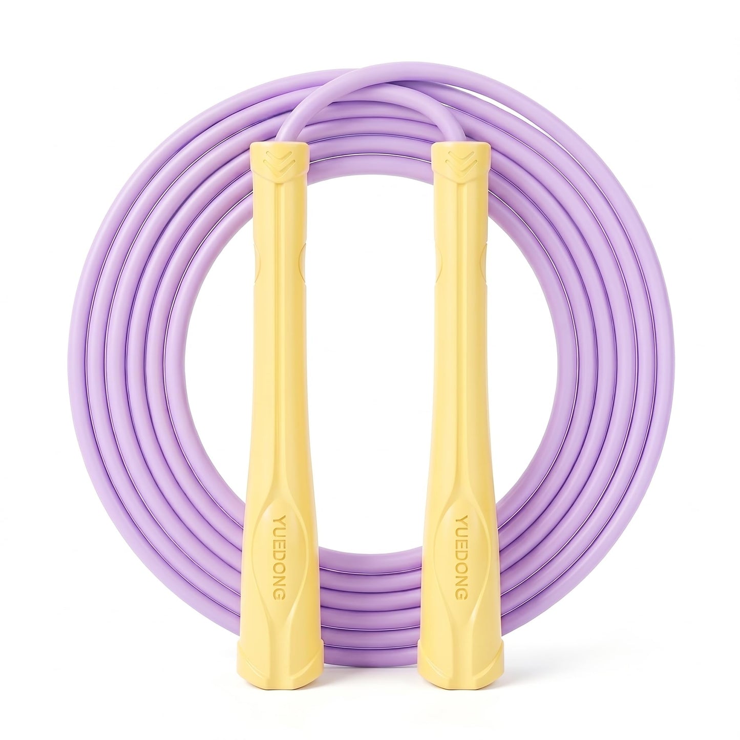 YUEDONG Aesthetic Jump Rope for Women - Apartment-Friendly Silent Rotation, Tangle-Free Weighted Skipping Rope with Ergonomic Grip, 5mm PVC for Home Workout, Cardio, Graceful Body Sculpting & Fat Loss (1, YELLOW, 5MM)