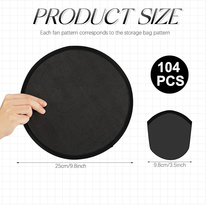 Gejoy Foldable Flying Disc Fans Bulk with Bags 9.8 Inch DIY Sublimation Handheld Cooling Fan Beach Flying Disc for Summer Outdoor Games Activities Birthday Wedding Party Favors