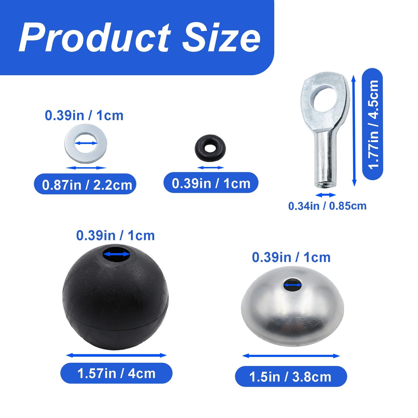 J Bryant 5mm Cable Hardware Kit for Gym Pulley Systems – Steel Ball Stoppers, Eyelets & Connectors for DIY Fitness Cable Repair & Custom Builds (Installation Tools Required) (Parts Kit E)