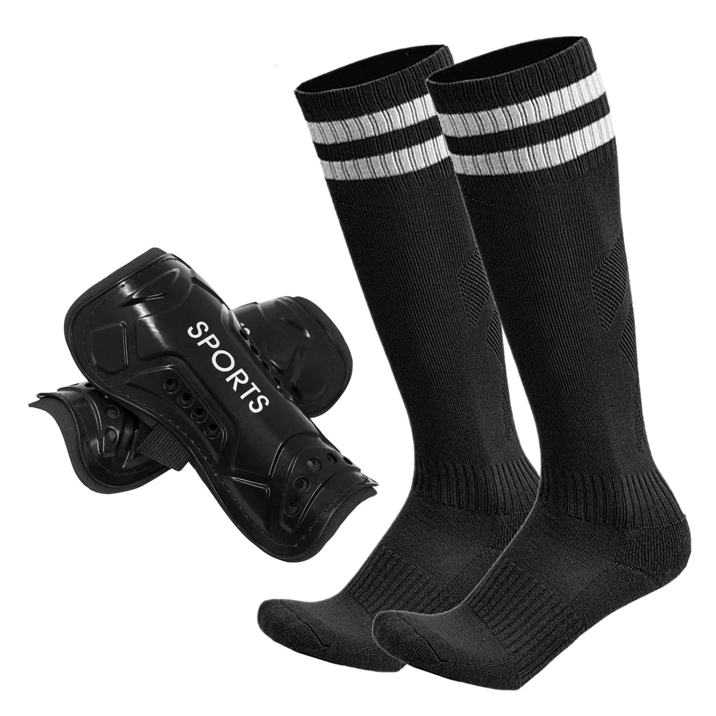AITUSI Soccer Shin Guards with Socks for Kids Youth, PP Shell & EVA Cushion Shin Pads, Shock Absorption Protective Soccer Equipment for 3-15 Years Boys Girls, Training & Matches