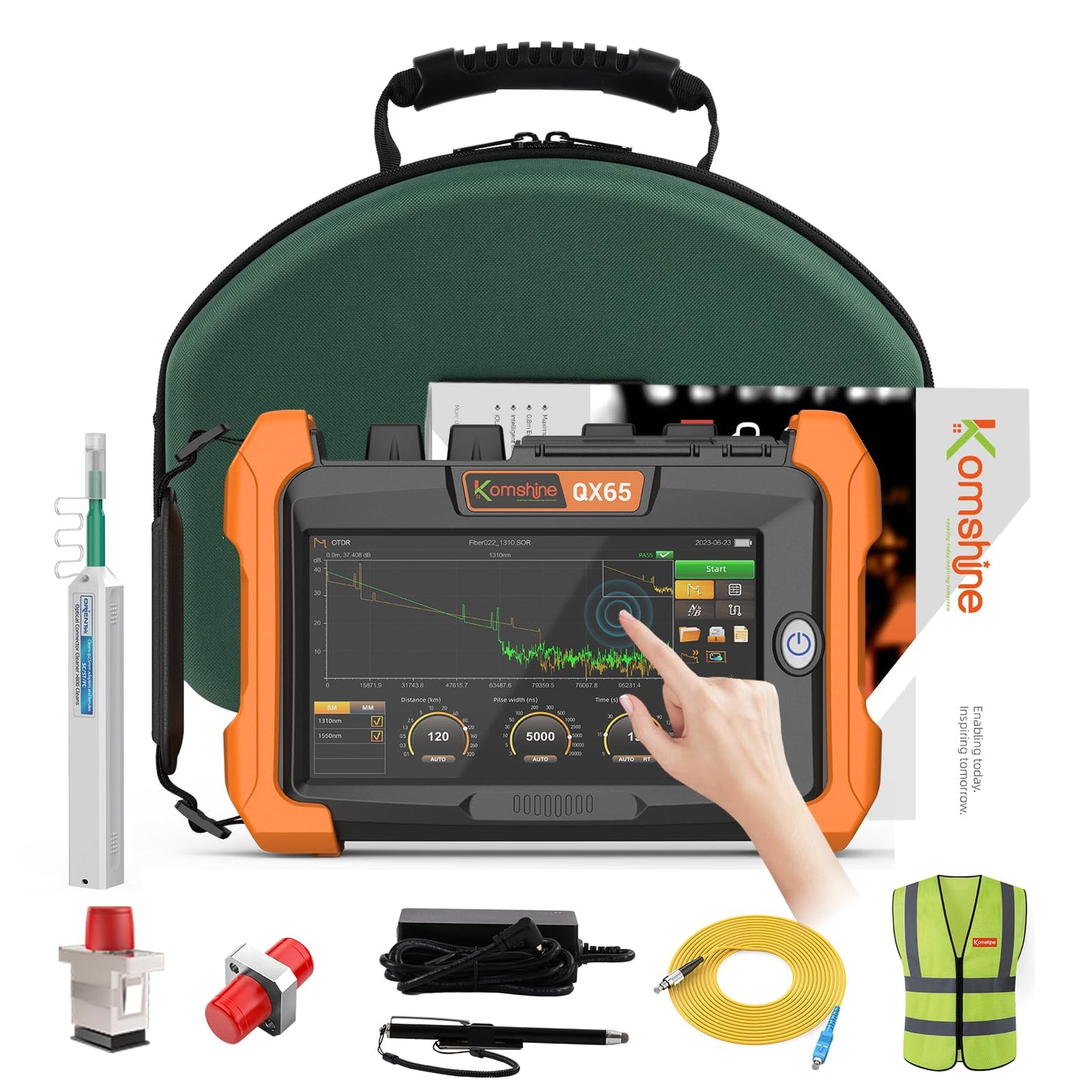 Live iOLM 1310/1550/1625nm 32/30/28dB PON Fiber OTDR Built-in OPM+ OLS+ VFL+ Event Map+ WiFi Remote +RJ45, OTDR with SOR PDF Format+Self Calibration+Bidirectional Test+7" Touchscreen