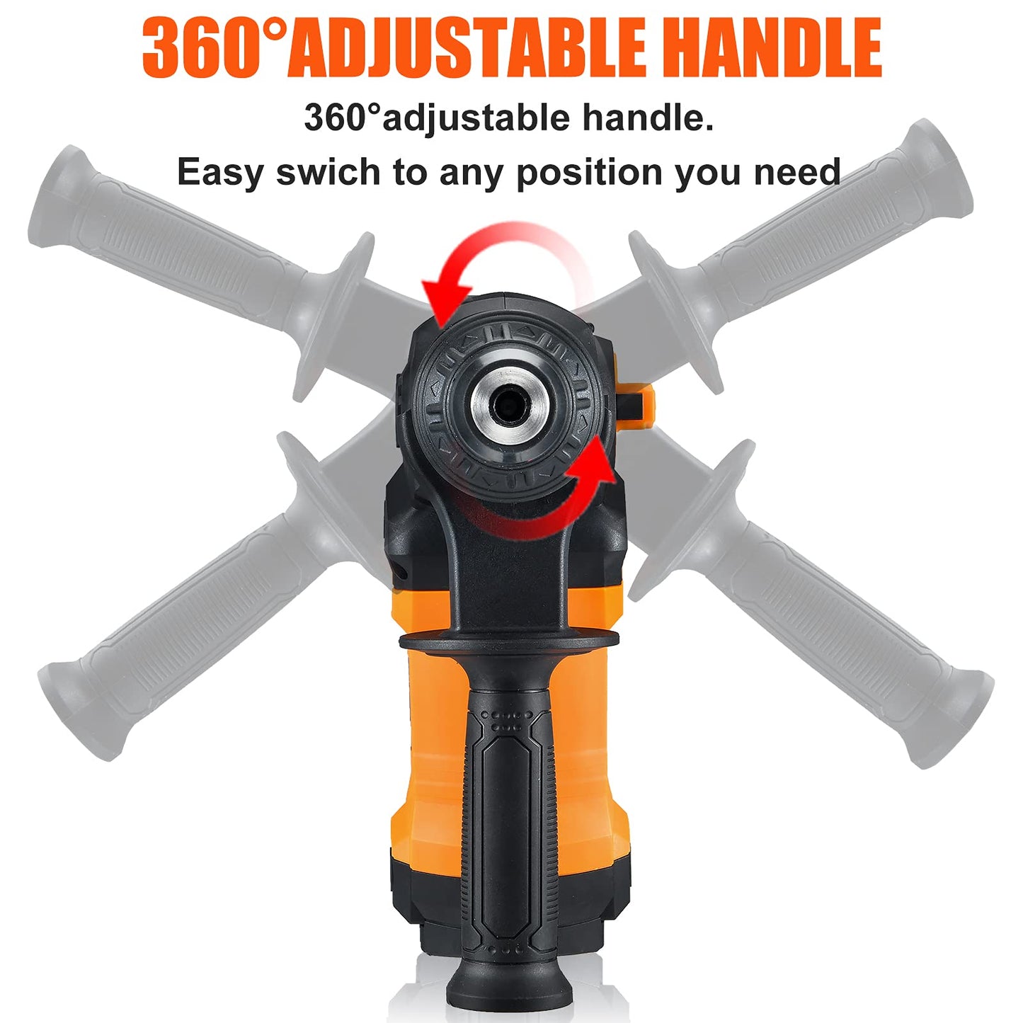 SHIELDPRO 1-1/4 Inch SDS-Plus 13 Amp Rotary Hammer Drill, Cordless Electric Ratchet