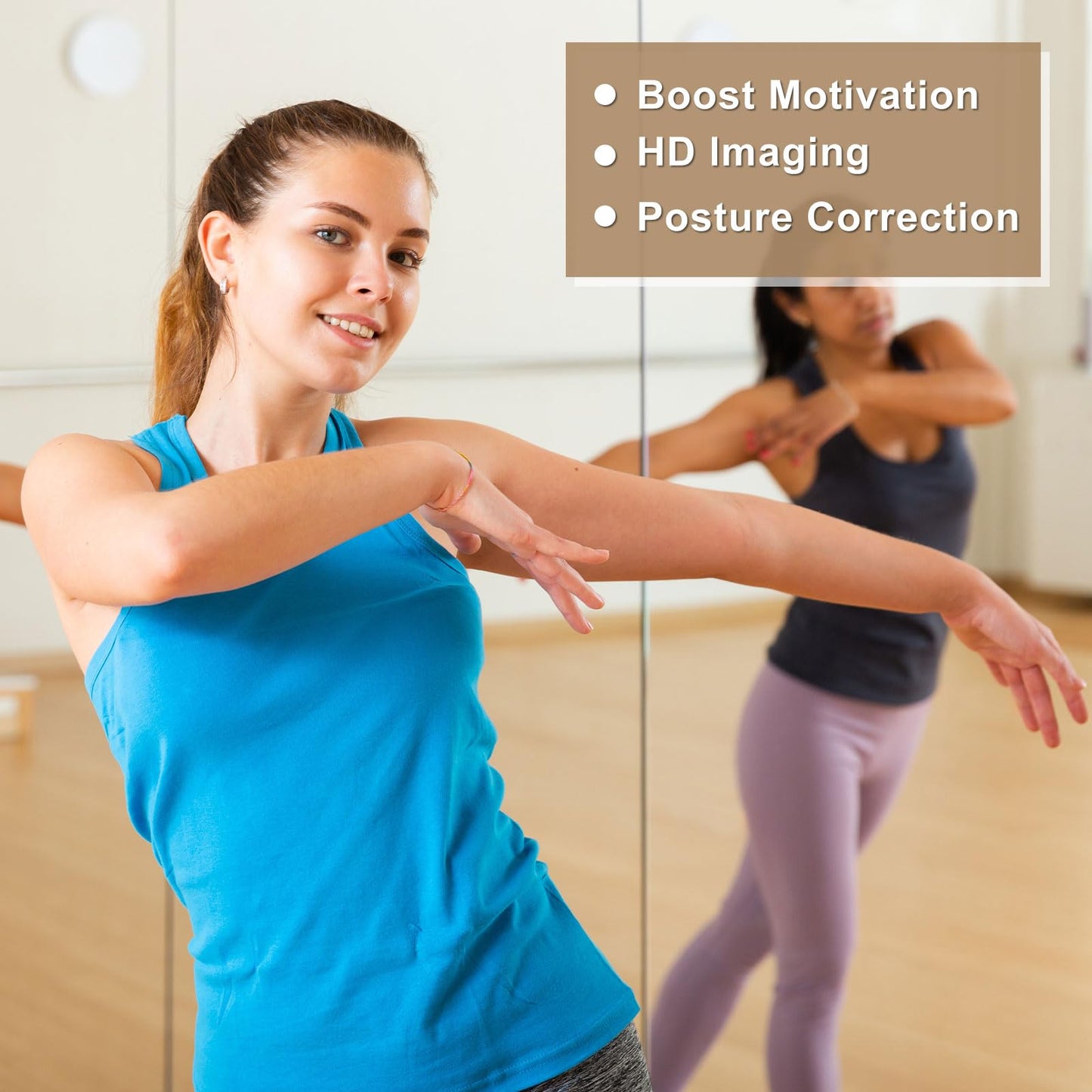 Briwooody 3 Pcs Home Gym Mirror 48'' x 24'' Large Frameless Full Length Body Mirror Acrylic Wall Mounted for Yoga, Home Gym, Fitness, Workout, Bedroom, Garage, Dance Studio