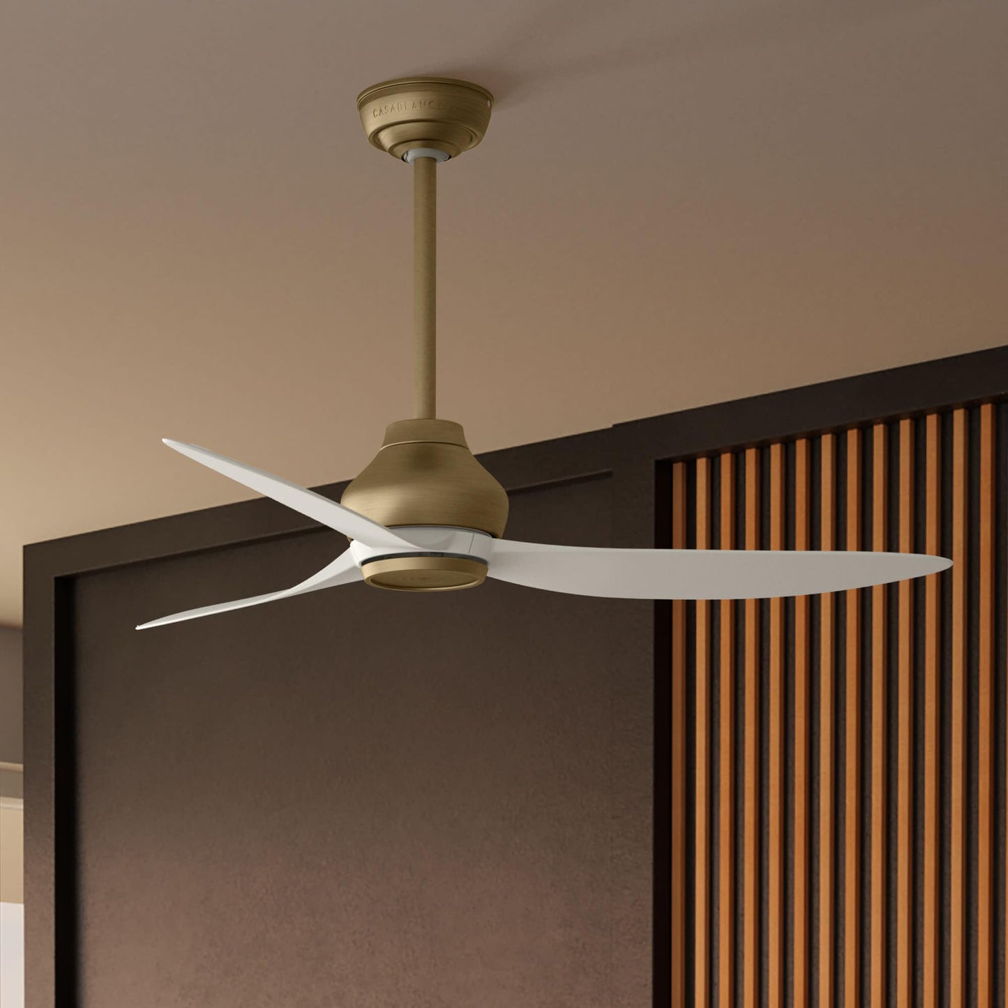 Casablanca - Eyla Indoor/Outdoor Ceiling Fan, 52-inch, 6-speed DC Motor, Energy Star, for porches, patios, sunrooms, bathrooms (Luxe Gold)