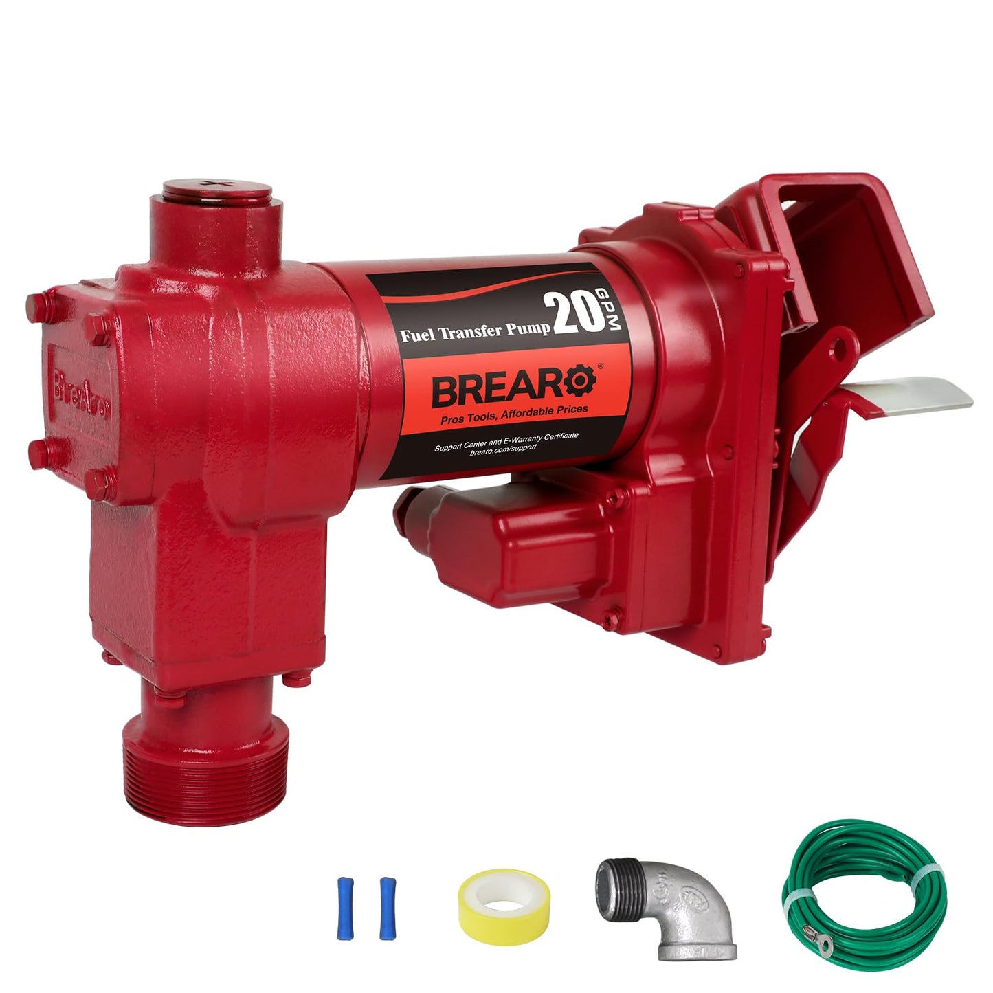 Fuel Transfer Pump 12V DC 20 GPM, High-Flow Cast Iron Heavy-Duty Pump for Gasoline, Diesel, Kerosene, Ethanol, Methanol, and Biodiesel