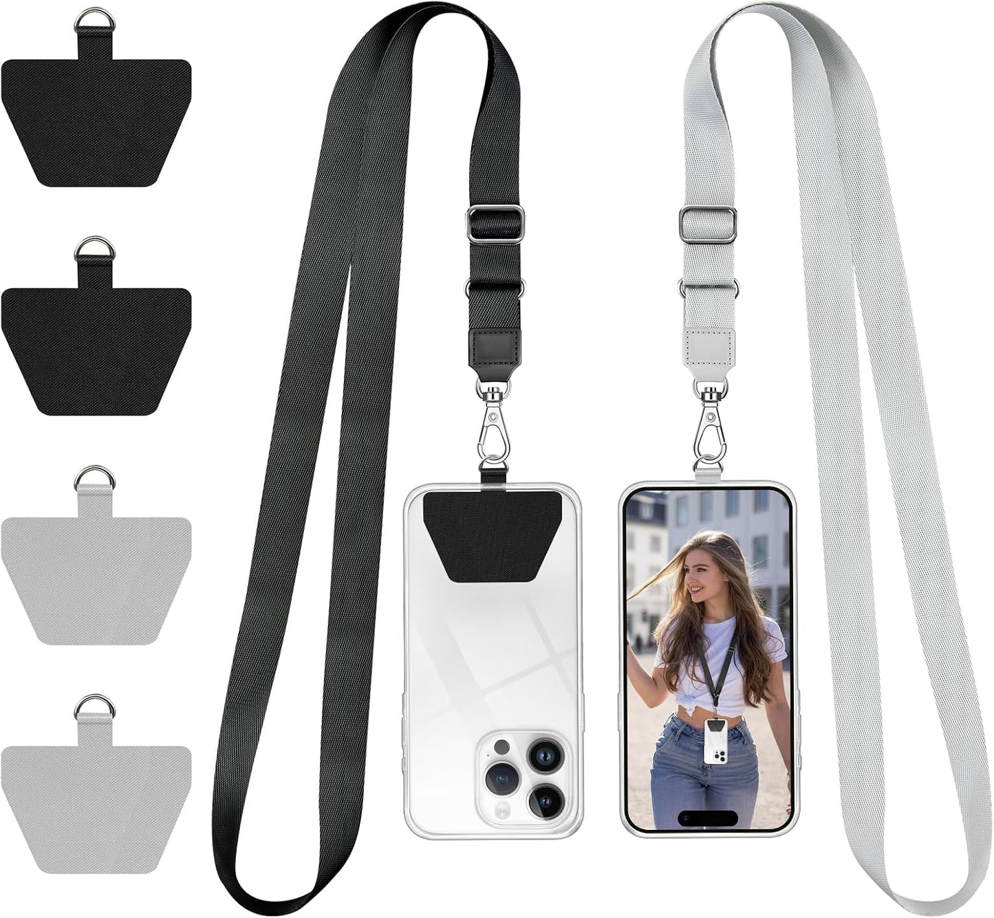 2 Pack, Doormoon Phone Strap Crossbody, Wrist Straps with Patch Cases Cell Phone Lanyards for Women Drop Protection