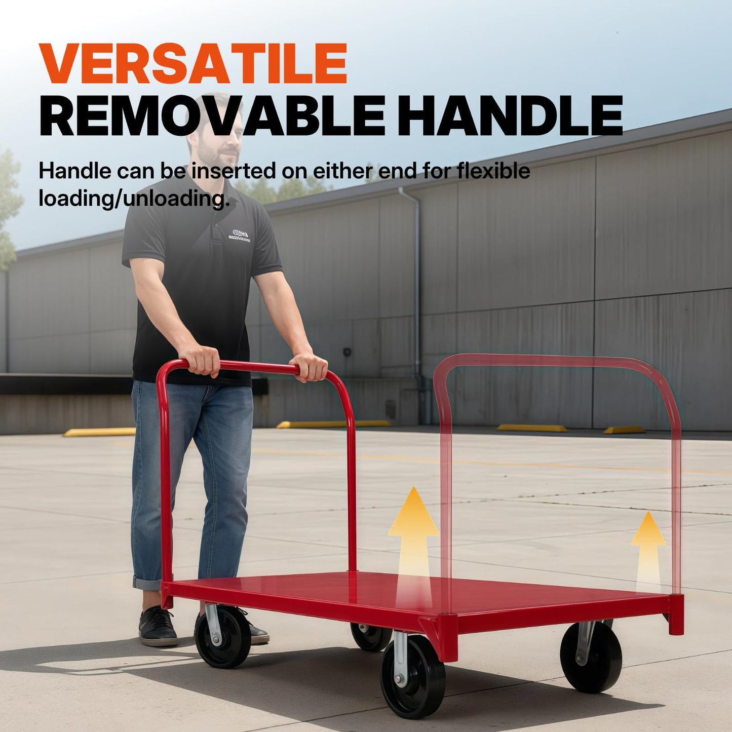 Platform Truck 48"x24" Flatbed Cart - 1,600lbs Load Capacity, 6" Phenolic Casters, Heavy Duty Dolly, Furniture Dolly, Utility Cart, Moving Cart, Carritos para Cargar Cosas