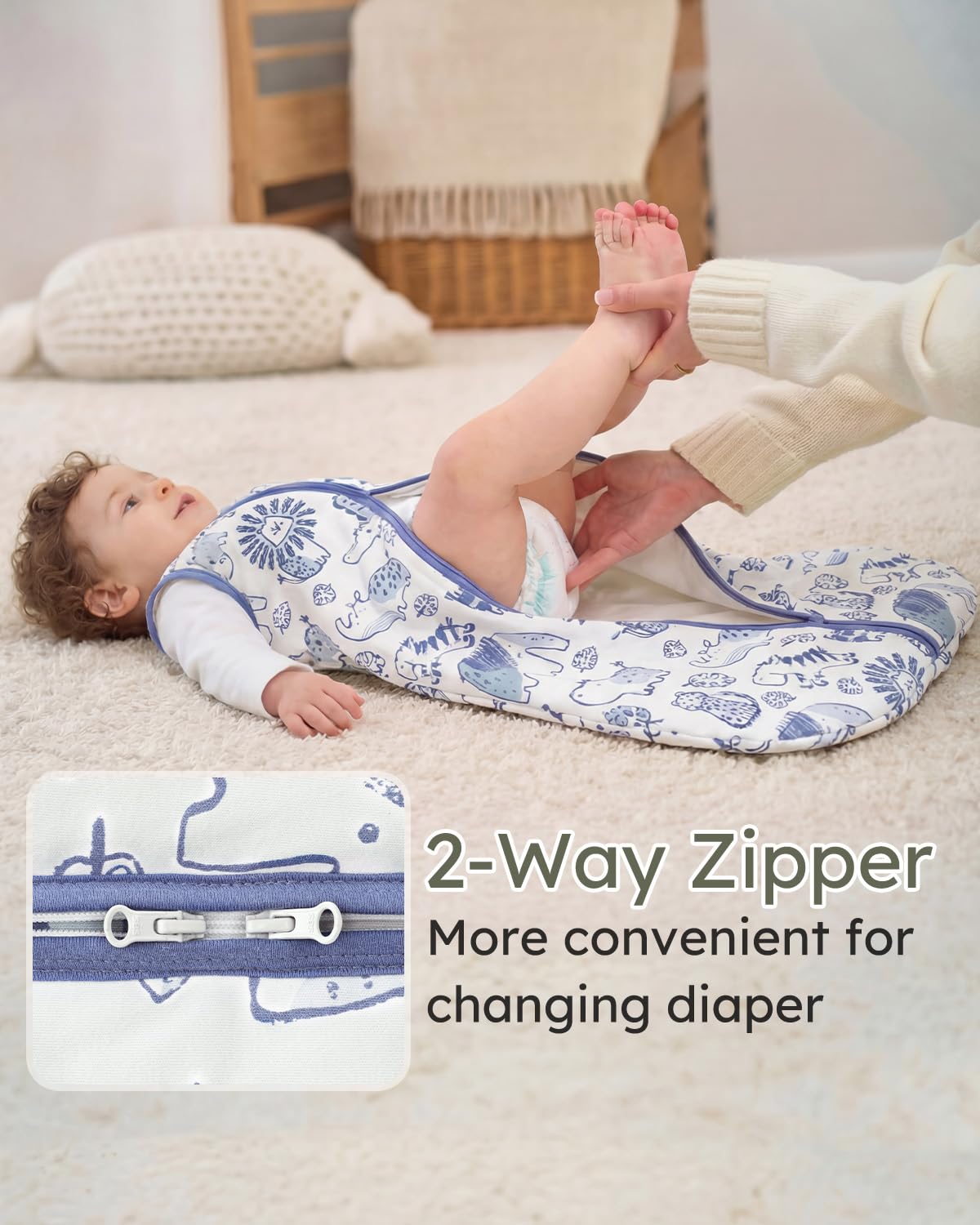 Yoofoss Baby Sleep Sack | 1.5 Tog Wearable Blanket for 18-24 Months | 100% Organic Cotton, Warm & Comfy