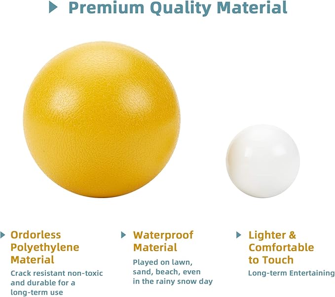 Pointyard 84mm Bocce Ball Set, Outdoor Games for Adults and Family, Backyard Ball Set with 8 PE Bocce Balls & 1 Pallino & Carry Bag & Measuring Tape for Teens Beginners