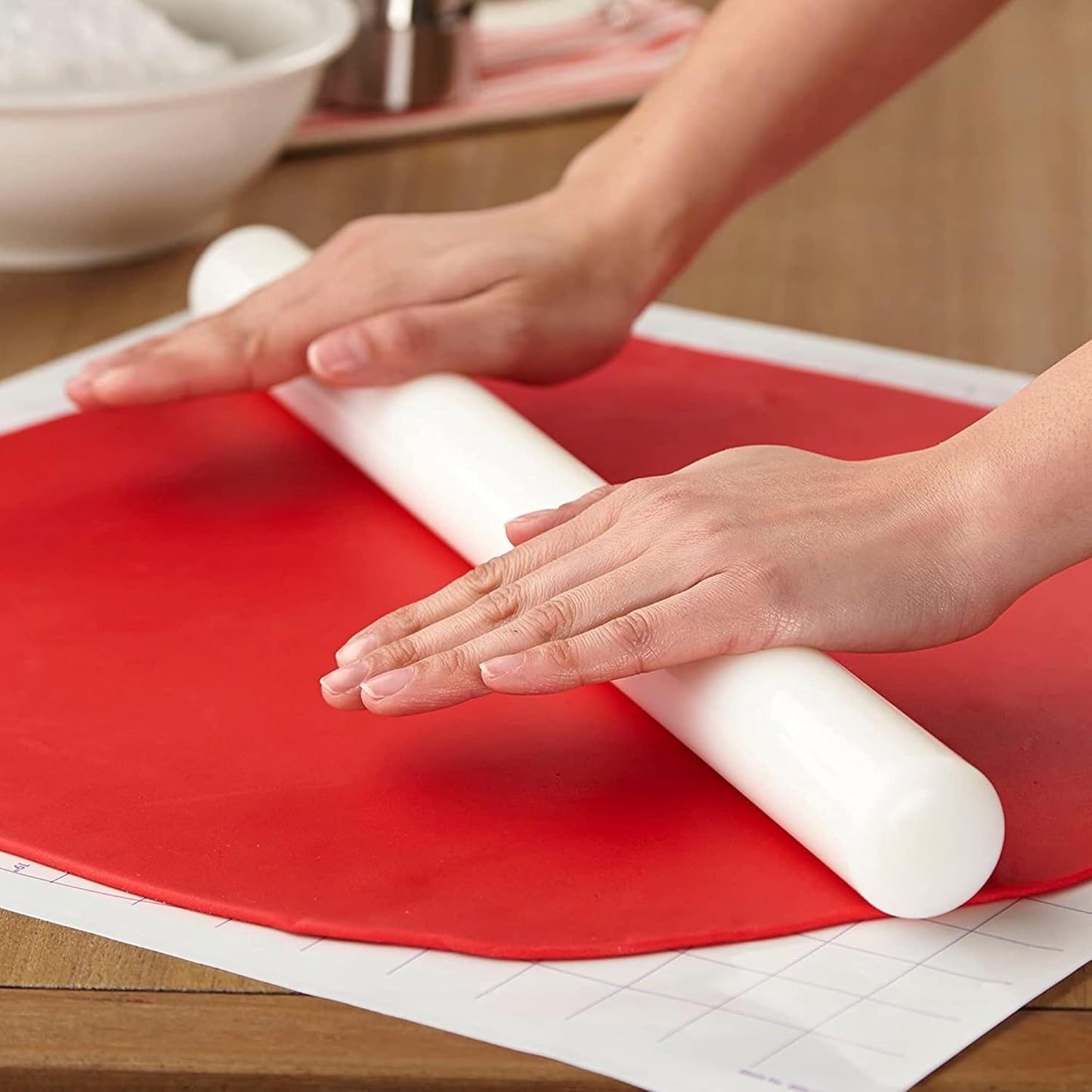 Wilton Large Fondant Rolling Pin - Perfect for Rolling Fondant on Tiered Cakes | 20-Inch with Guide Rings