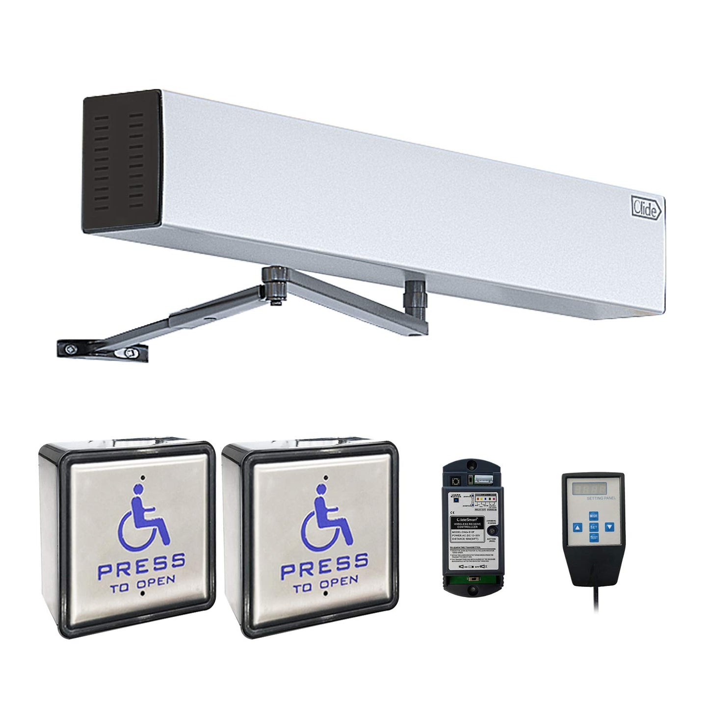 Olideauto Automatic Swing Door,ADA Door Opener AC110V Low Energy for Commercial Door with 2pcs Wireless Handicapped Push Switches