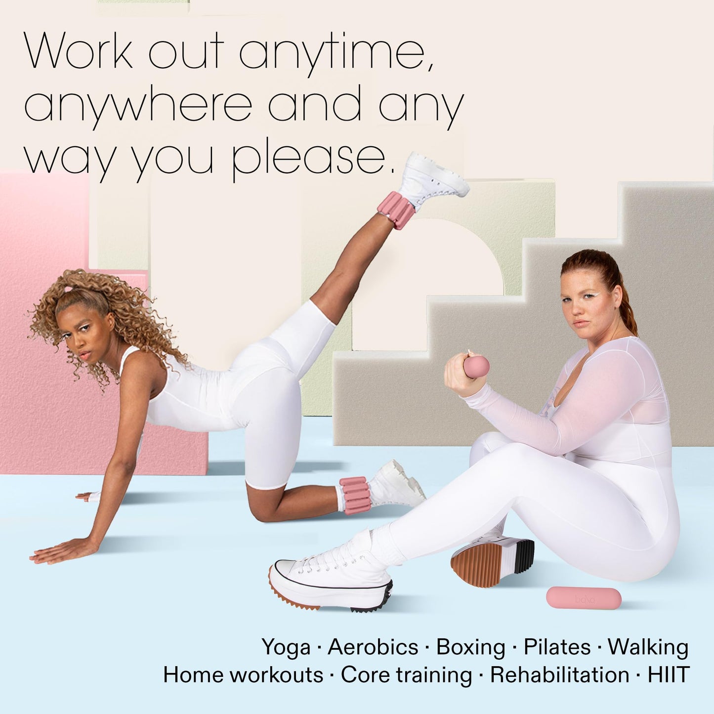 Bala Bangles & Bala Bars Home Workout Equipment Bundle - Blush