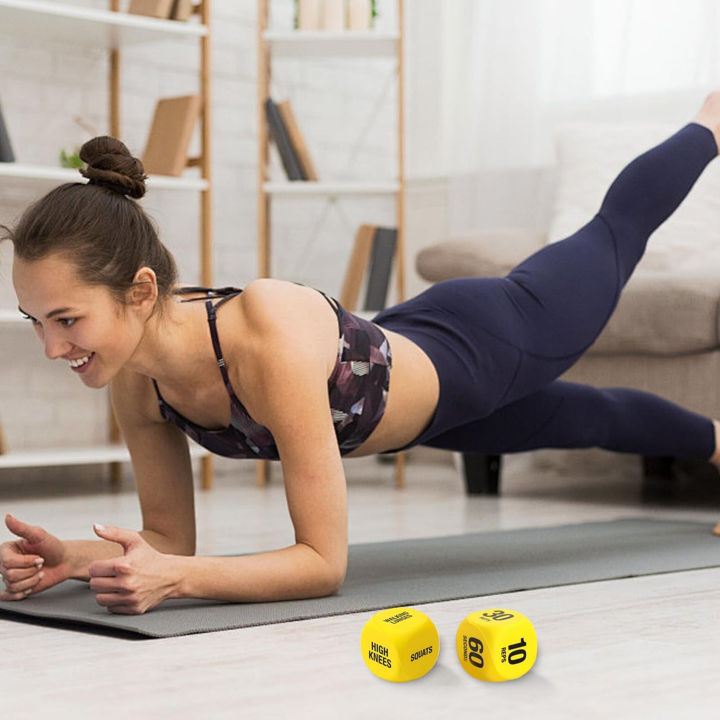 Exercise Dice 2 Pairs 6 Sided Workout Dice for Gym Training Strength Training Equipment Game for Group Fitness Exercise Fun Fitness Equipment
